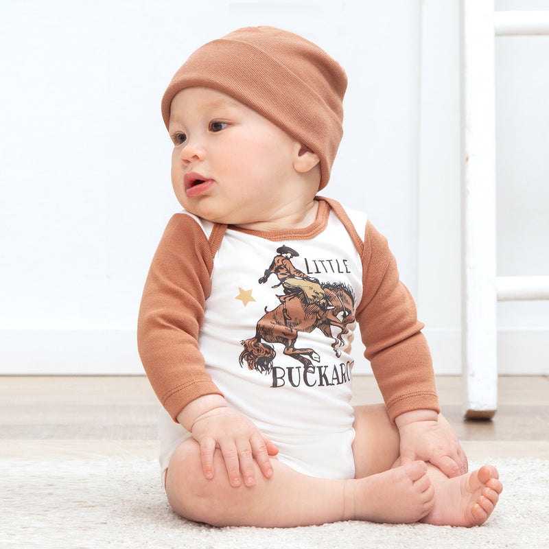Cowboy Wild West/Tan Little Buckaroo Bodysuit Set