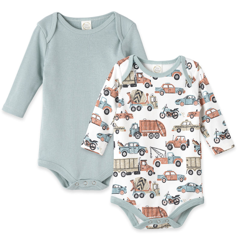 Baby Let's Ride Set-of-2 Bodysuits - Bamboo & Cotton