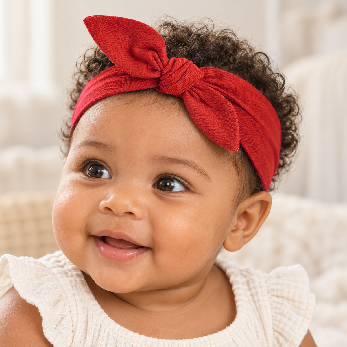 Cotton Bow Headband – Cranberry Red