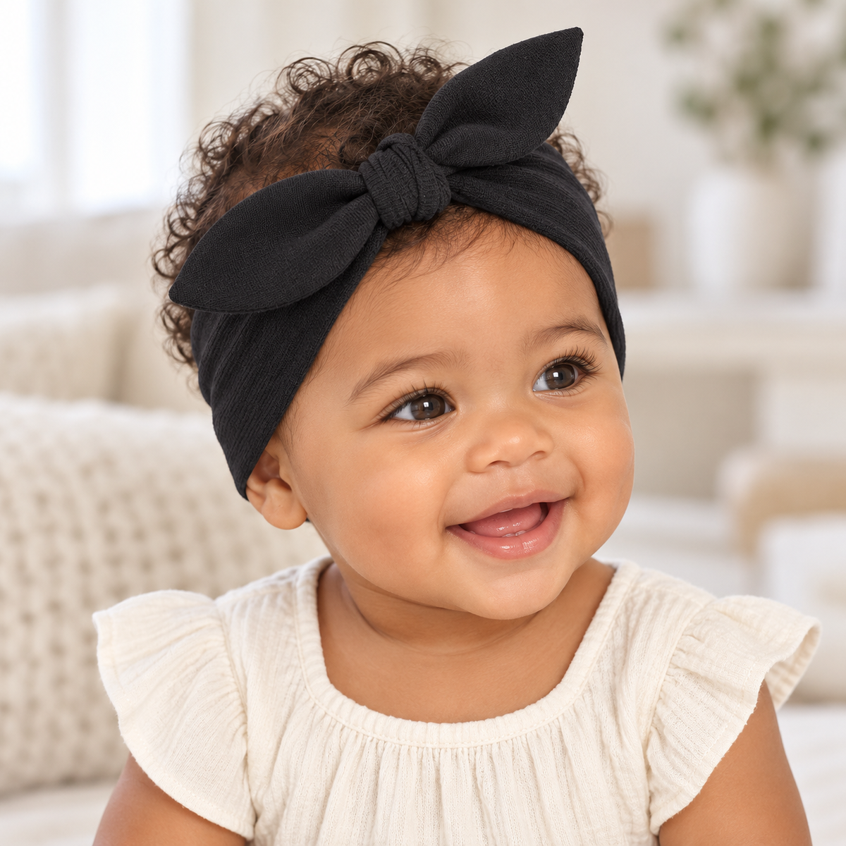 Baby Girl's Black Cotton Headband
