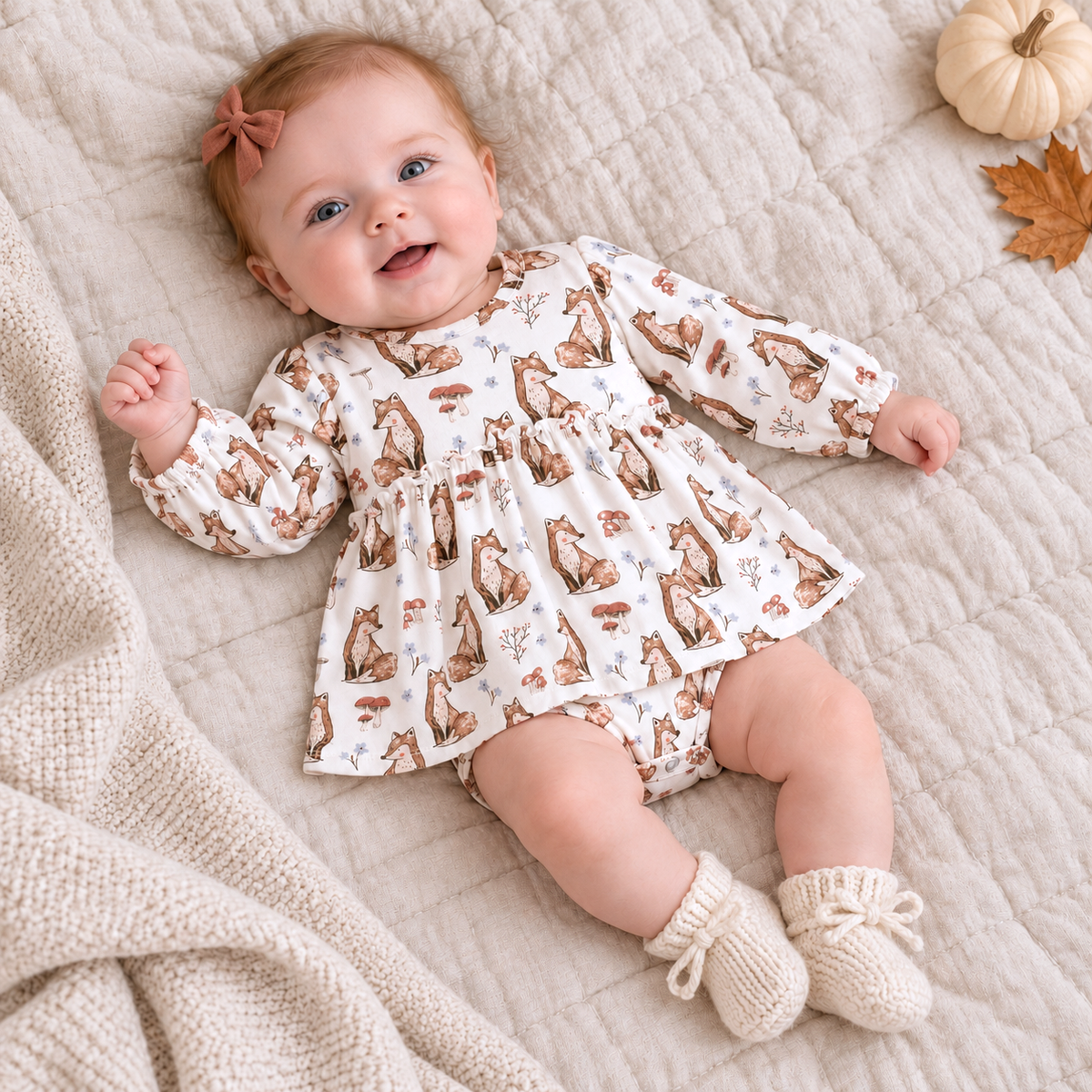Woodland Hollow Skirted Bodysuit – Soft Bamboo