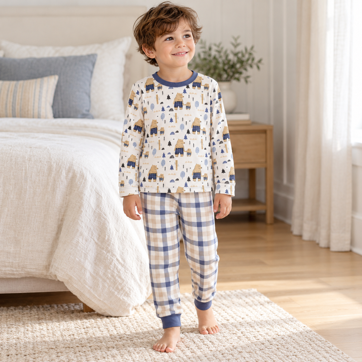 Best Buds Boys’ Bamboo Pajama Set – Labeled 6Y, Fits Like 4T