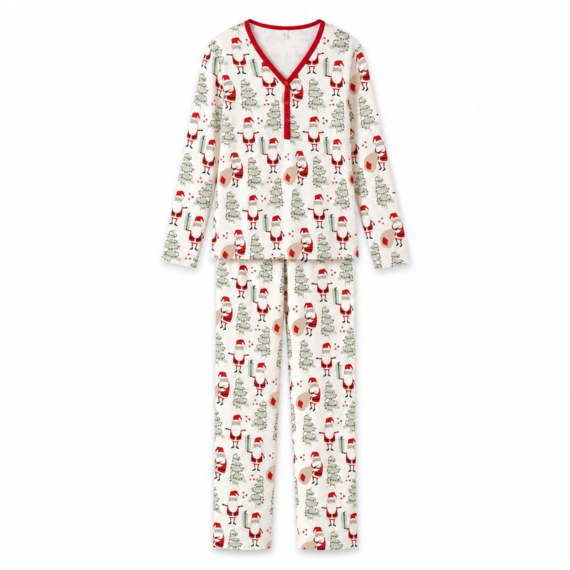 Christmas Santa Women's Bamboo Pajama Set Family Matching