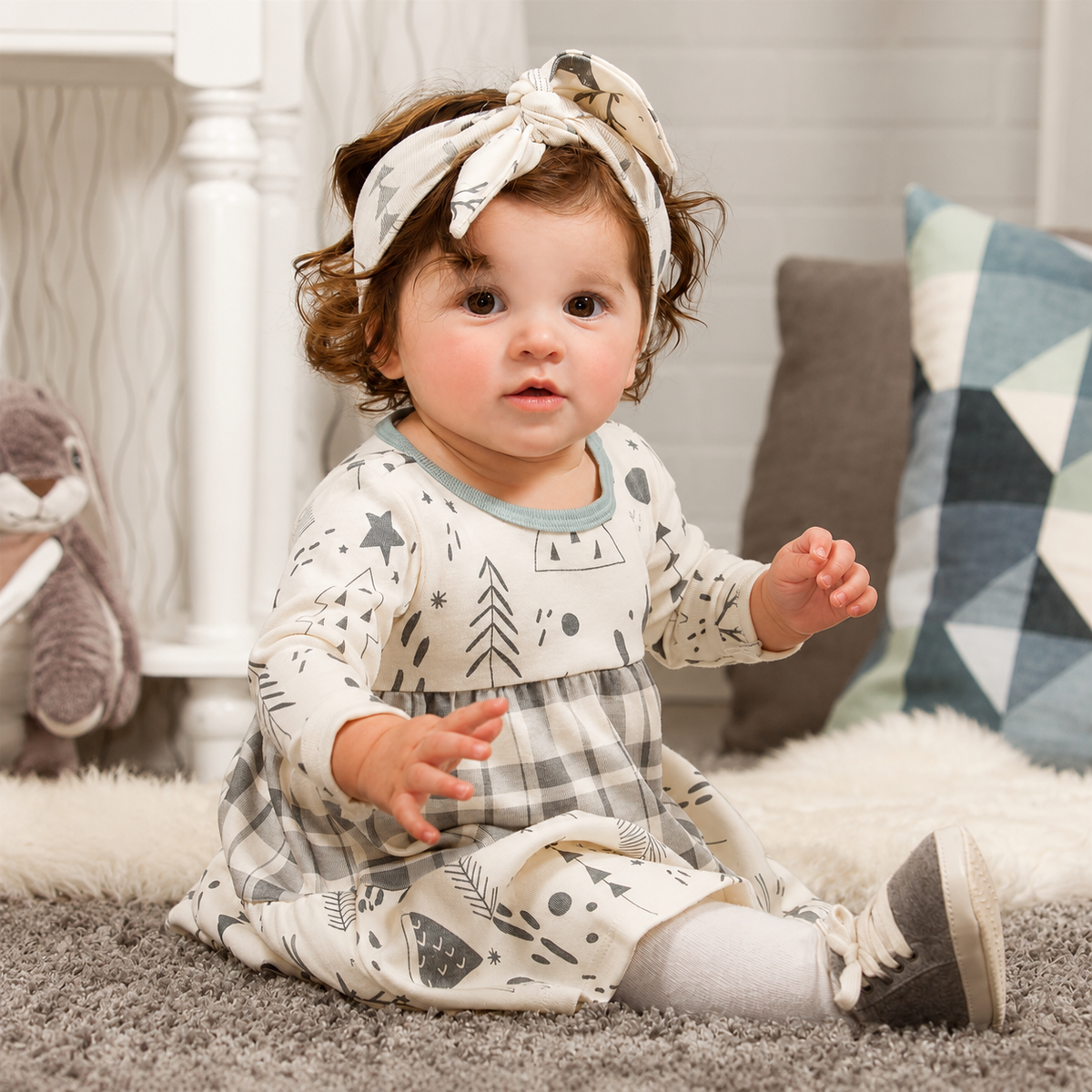 Winter Woods LS Tiered Dress