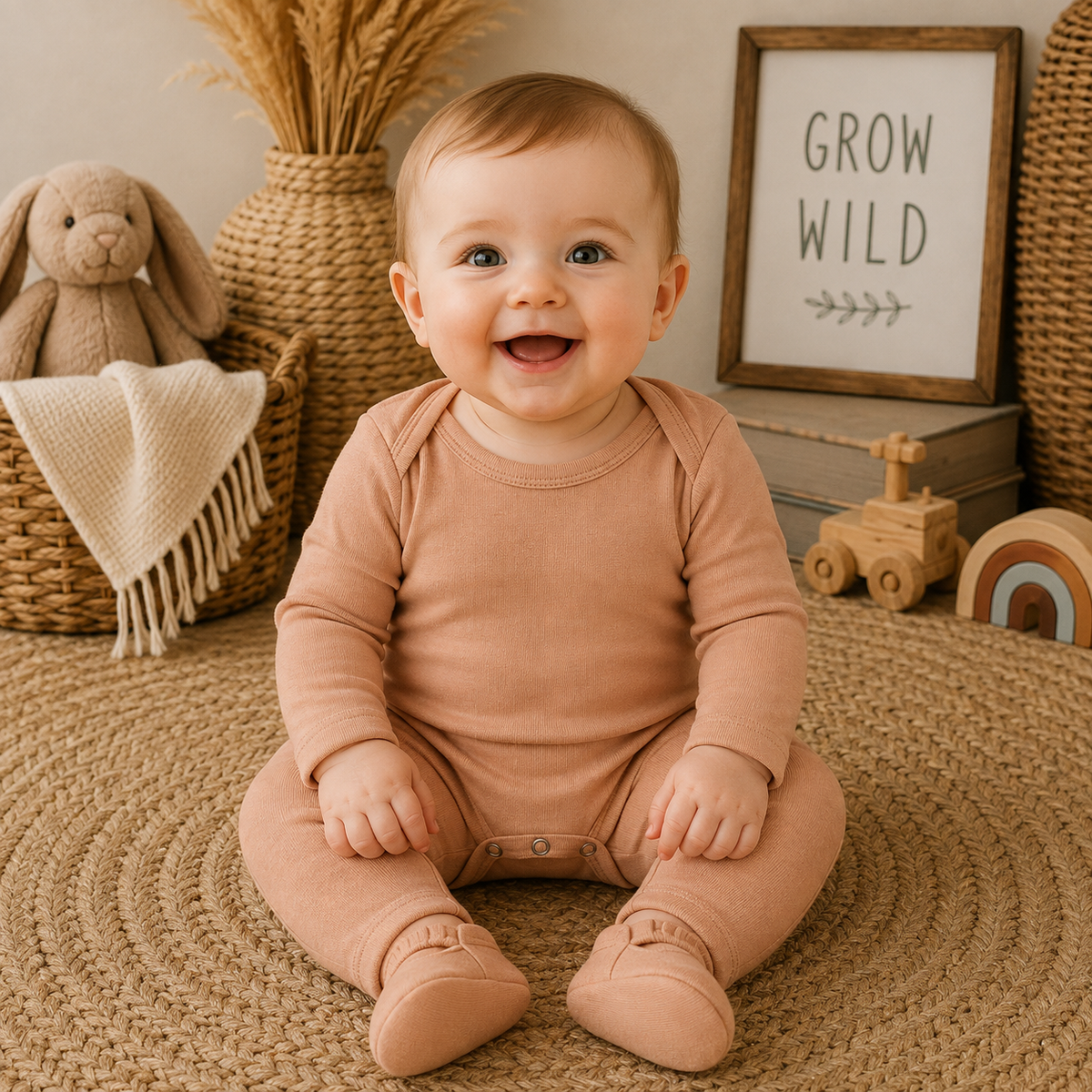 Clay Cotton Romper 3-6M
