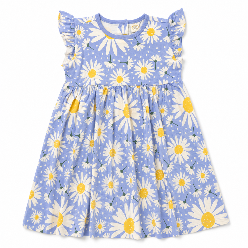 Wild Daisies Flutter Sleeve Bamboo Dress - 6Y