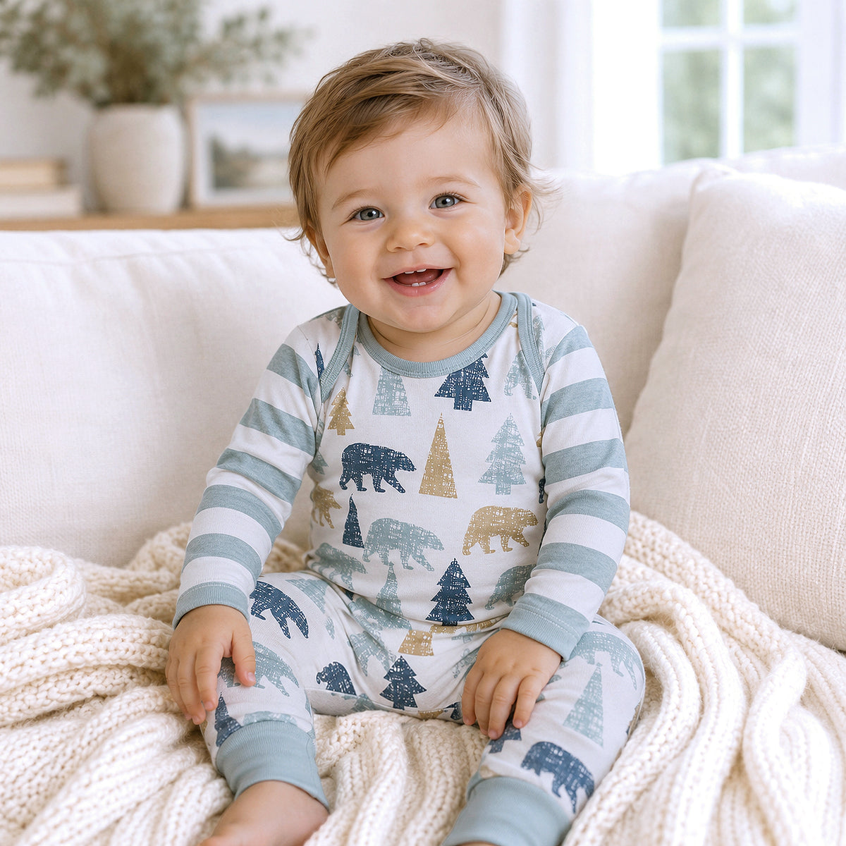 Bear Mountain Baby Boy Cotton Romper