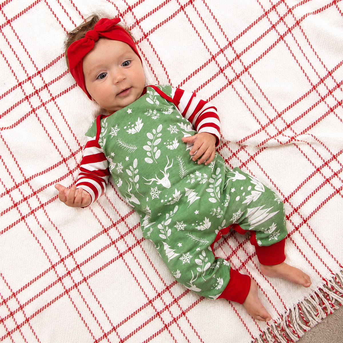 Happy Holidays Christmas Cotton Romper