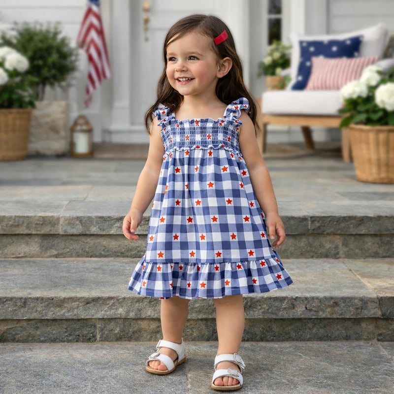 Americana Bamboo Smocked Dress