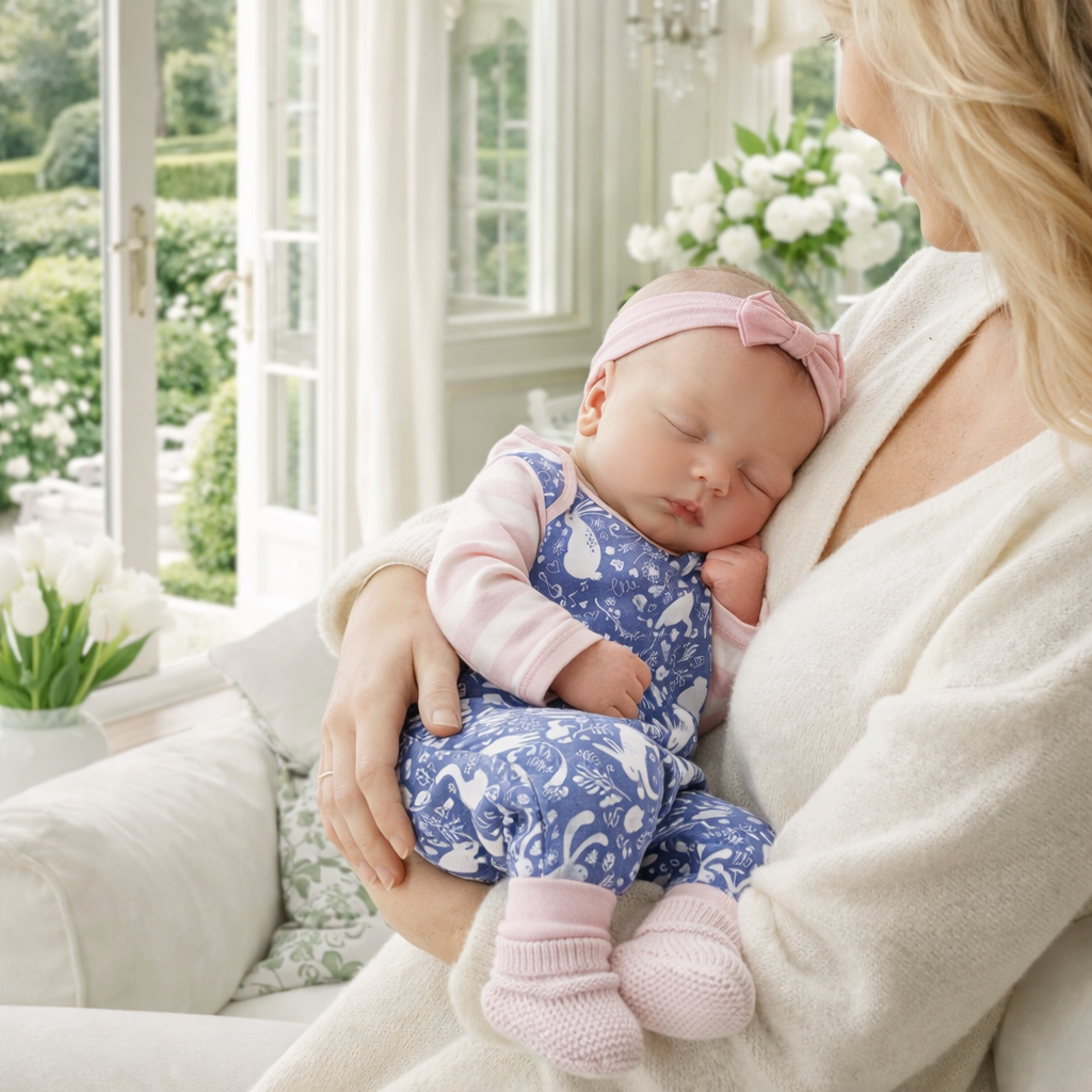 Easter Bunny Love Cotton Romper NB