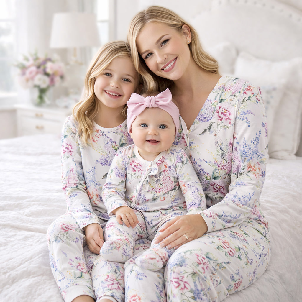 Dream Blossom Bamboo Kids Pajama Set with Floral Print – Tesa Babe