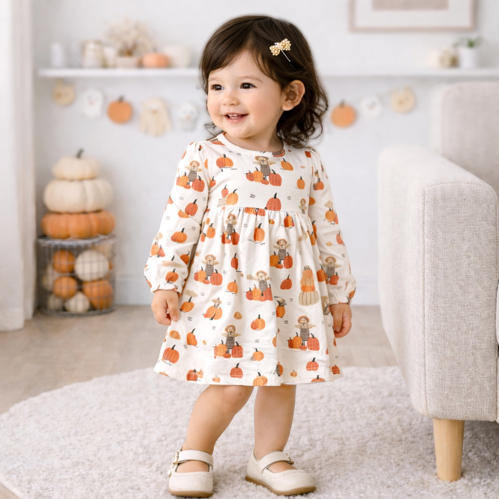 Pumpkin Patch Girls' Dress Soft Bamboo Fall Favorite, 2T Pumpkin Patch Girls' Dress Soft Bamboo Fall Favorite, 2T