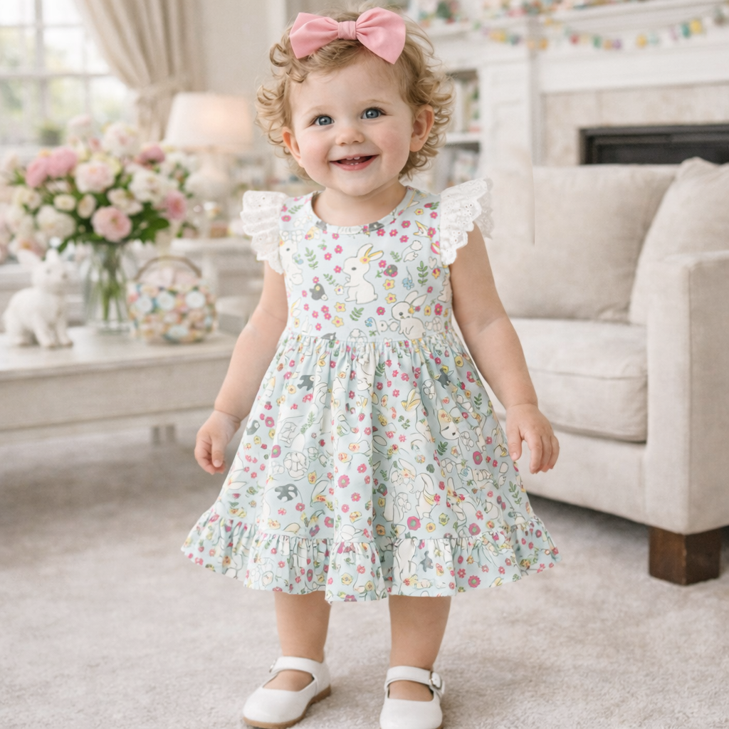 Girl's Cottontail Garden Bamboo Easter Dress