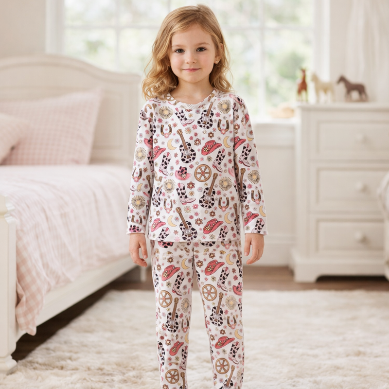 Cowgirl Cutie Girl's Bamboo Pajama Set