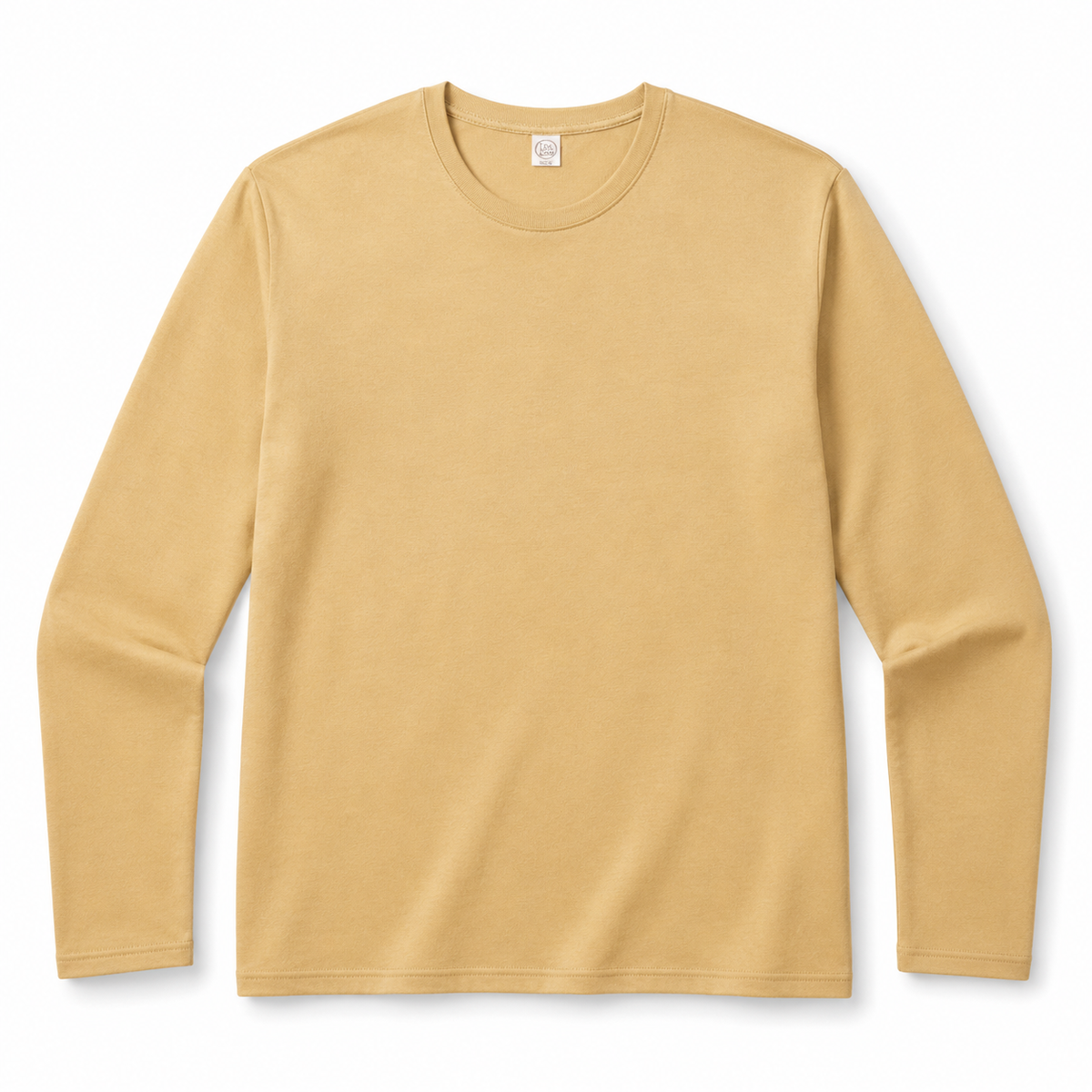 Men's Yellow Cotton Long Sleeve Tee