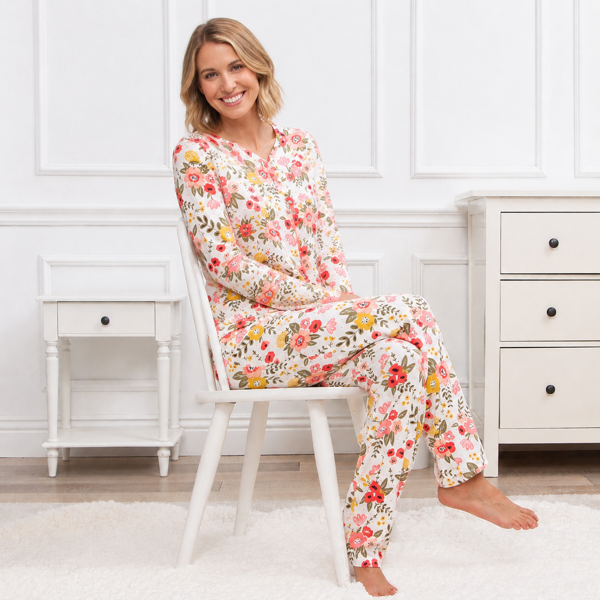 Floral Garden Women's Bamboo Pajamas - Small
