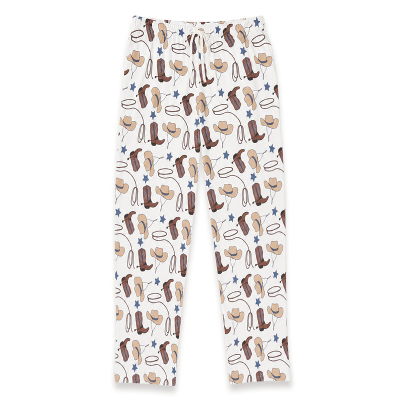 Men's Western-Themed Bamboo Pajama Bottoms - M