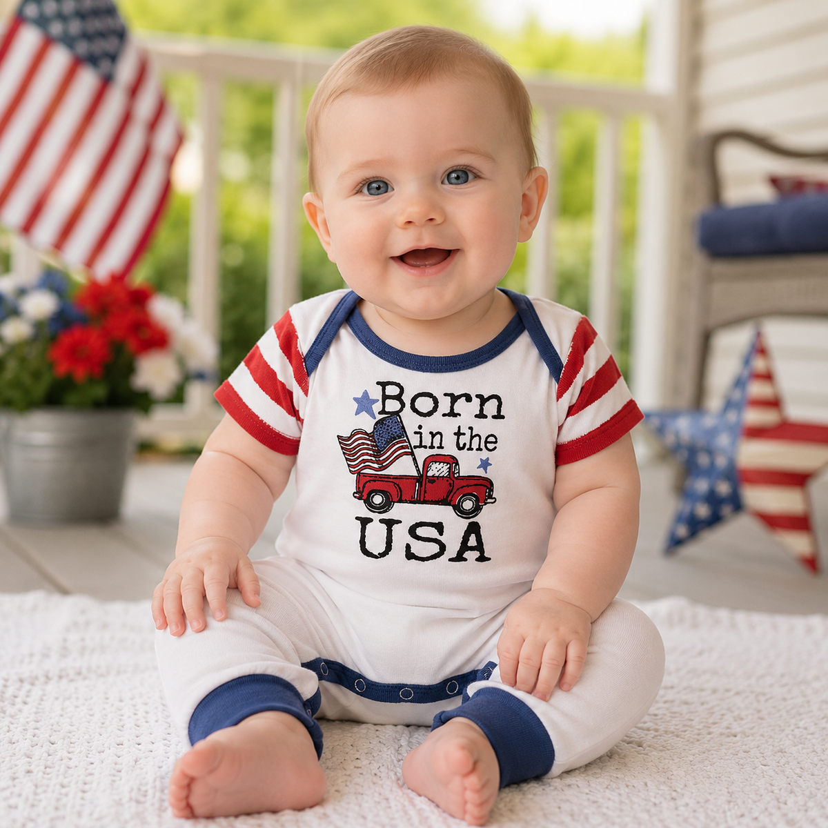 Born in the USA Cotton Romper