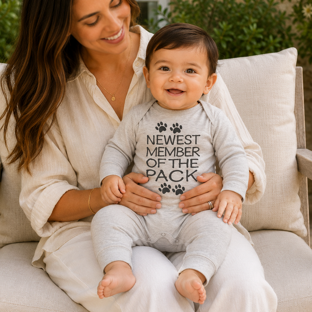 Newest Member Of The Pack Cotton Romper