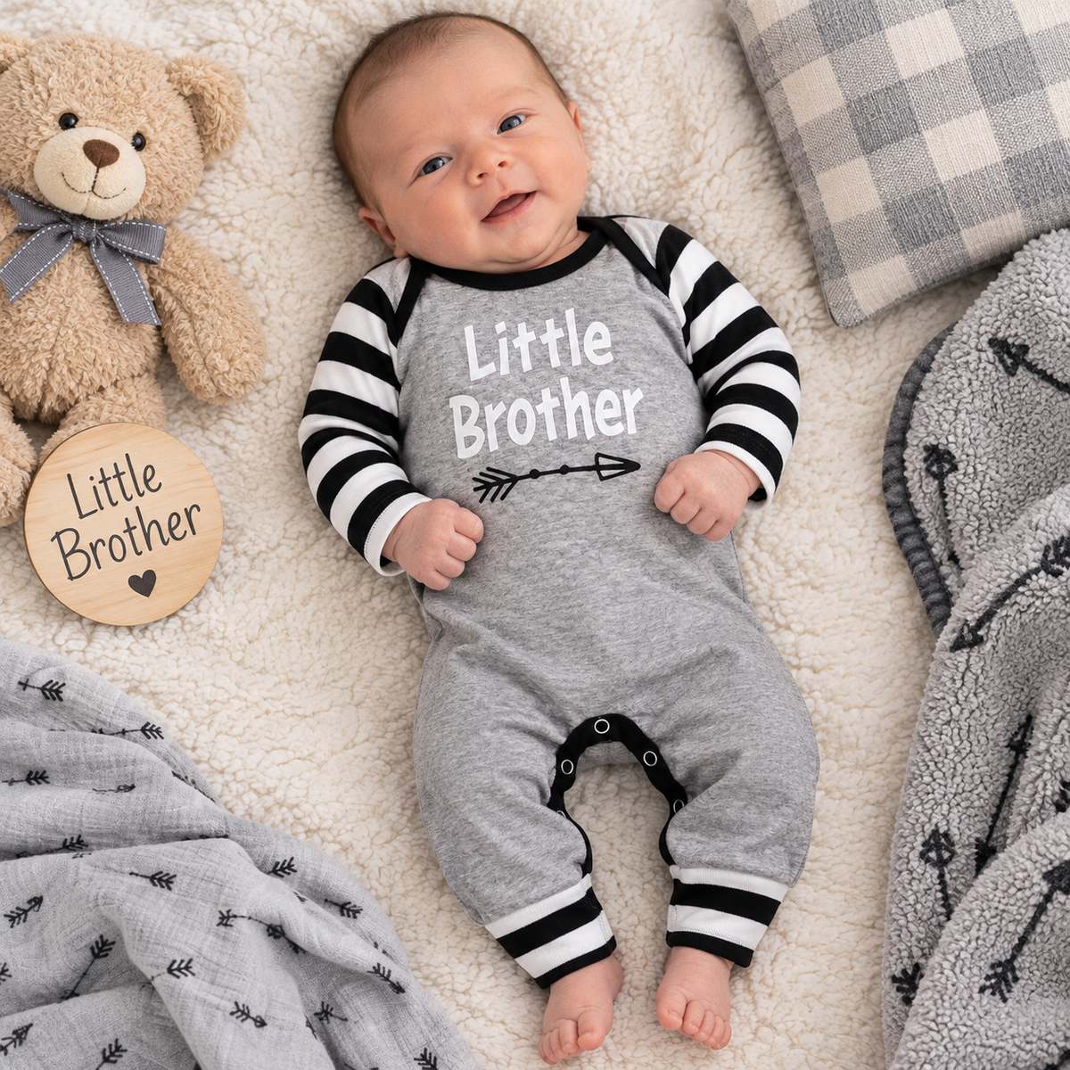 Little Brother Cotton Romper 0-3M