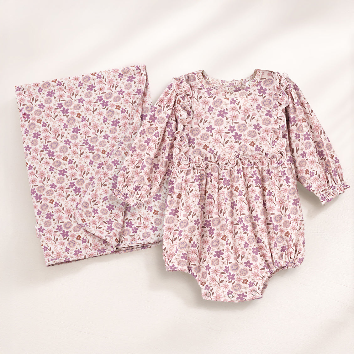 Sweet Petals Bamboo Bodysuit & Blanket Set