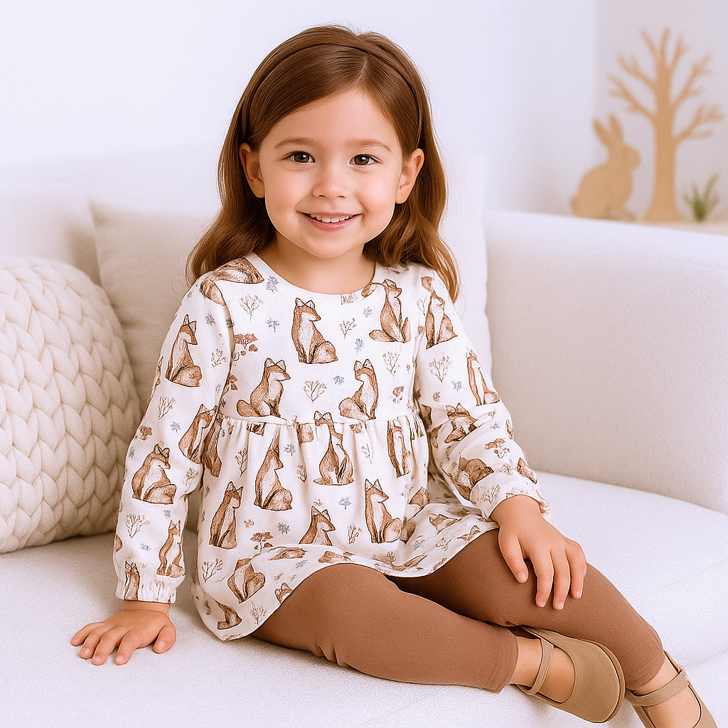 Bamboo Woodland Harvest Fox Top & Cotton Leggings Girl's Set