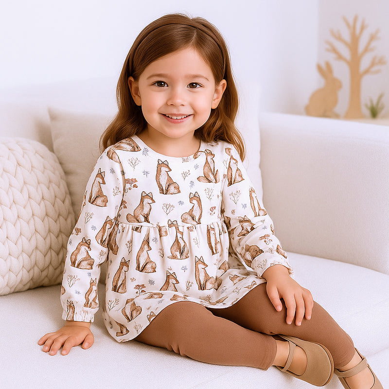 Bamboo Woodland Harvest Fox Top & Cotton Leggings Girl's Set