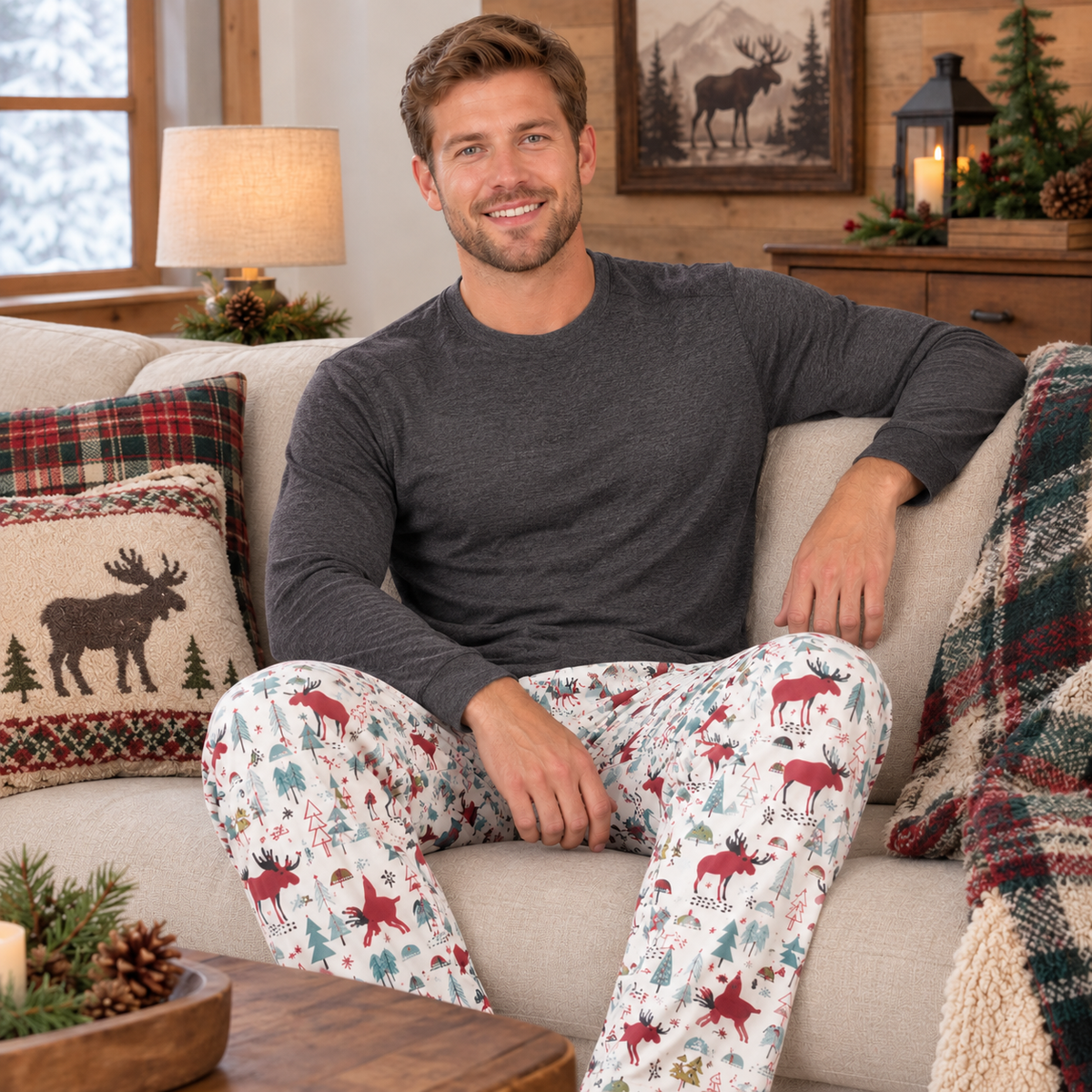 Moose Tracks Bamboo Adult Pajama Pants - size L