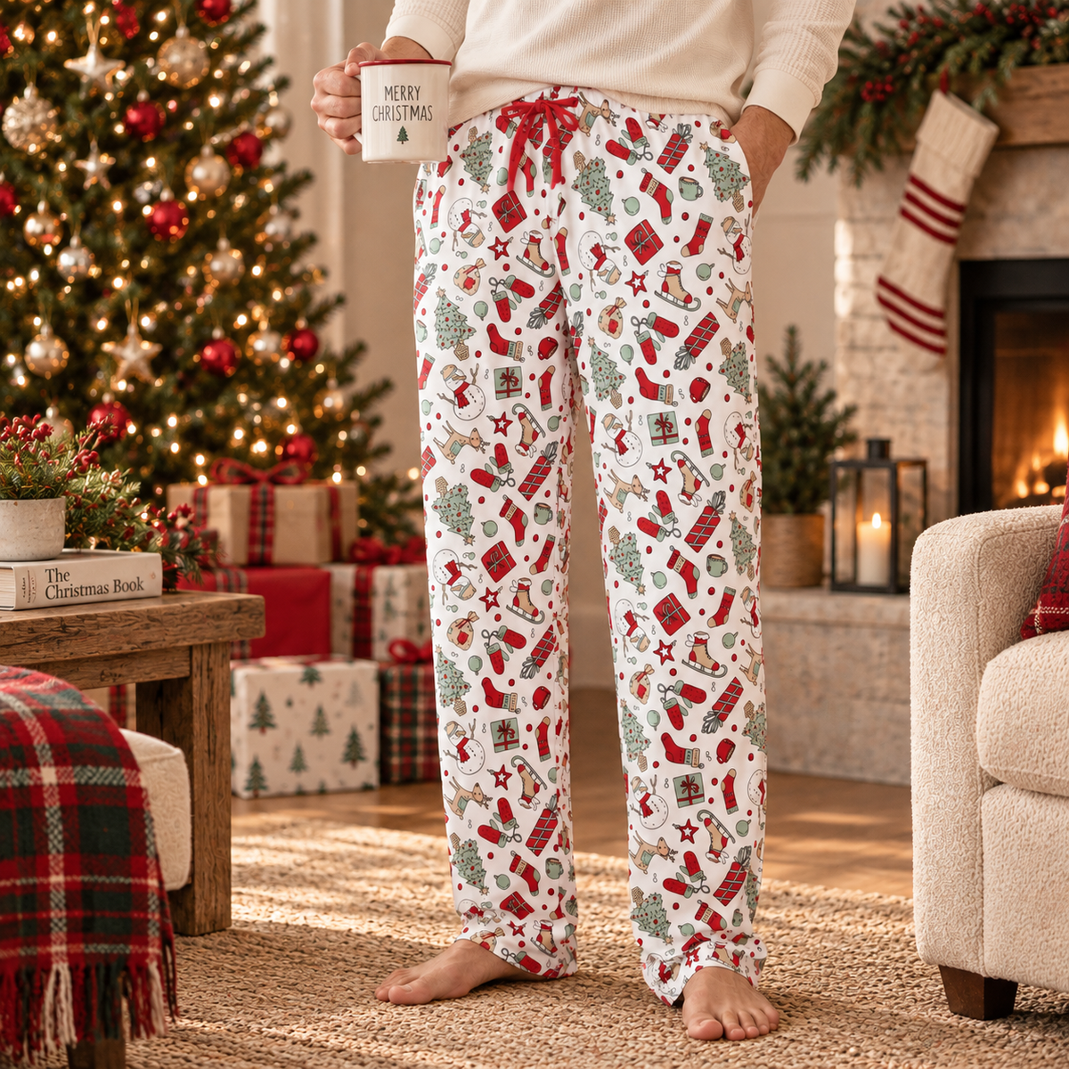 Christmas Cheer Adult Bamboo Pajama Pants-Family Matching