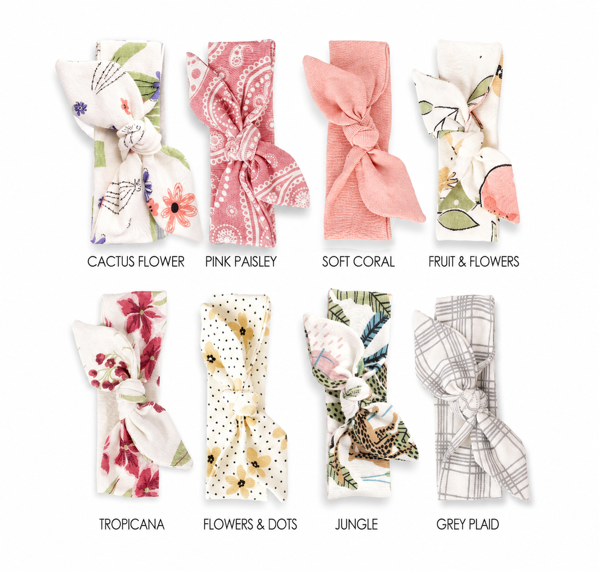 Adorable 8-Piece Set of Soft & Stretchy Cotton Headbands-2