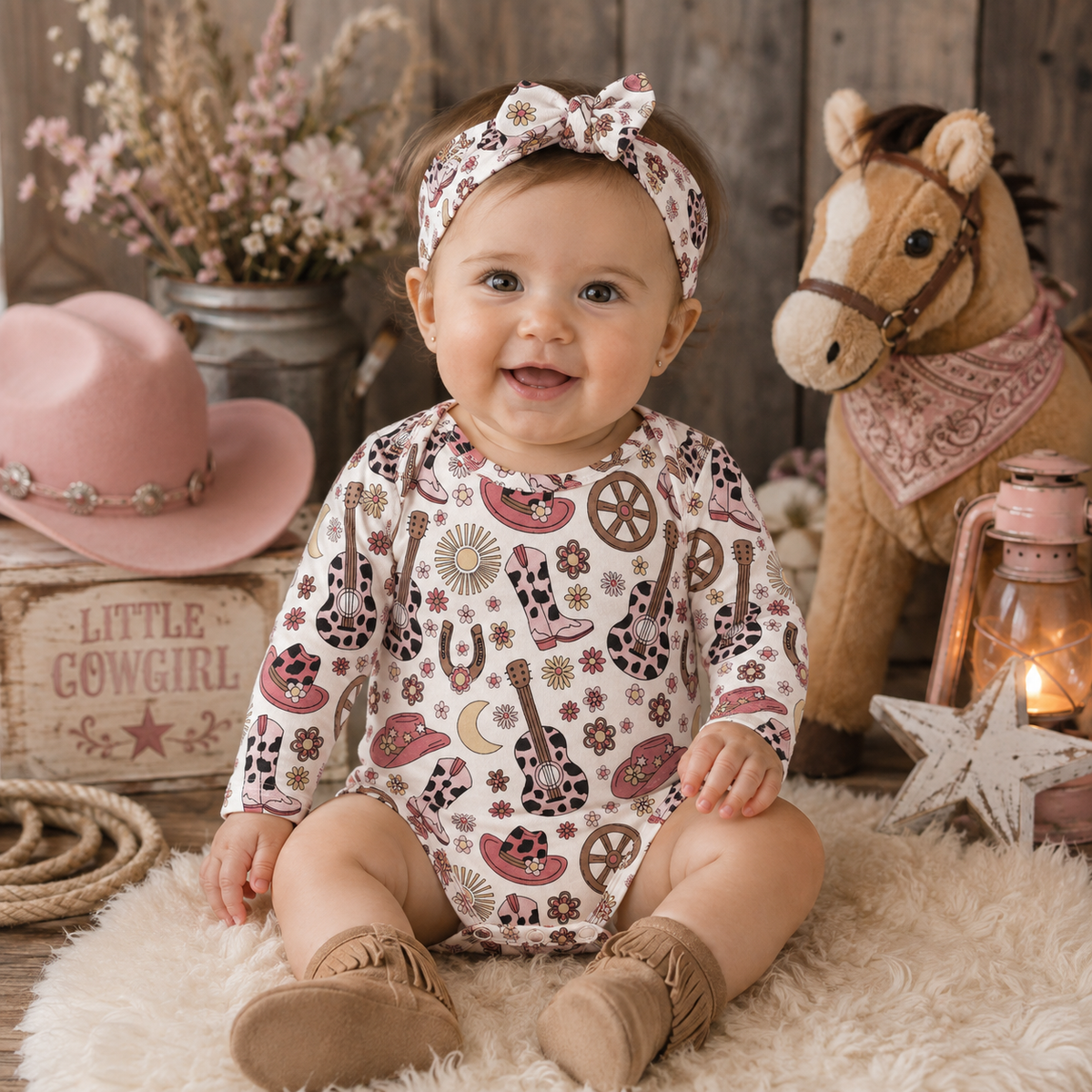Cowgirl Cutie Bodysuit Set - Bamboo