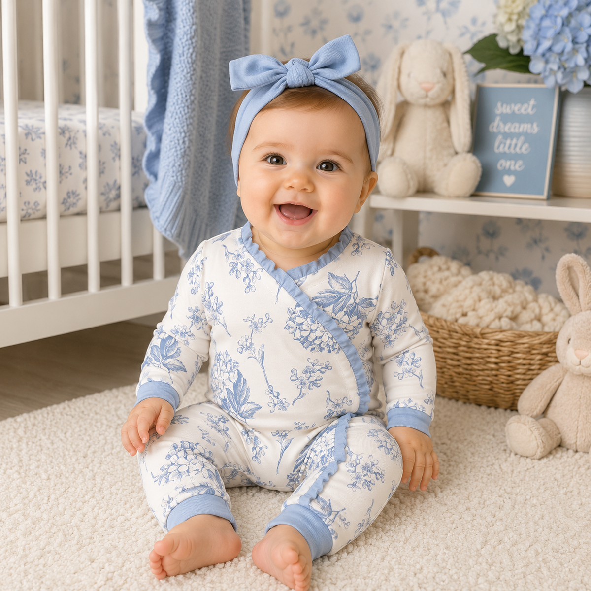 Floribunda LS Kimono Romper & Headband Set