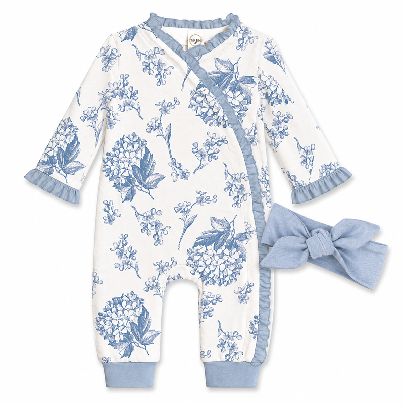 Floribunda LS Kimono Romper & Headband Set
