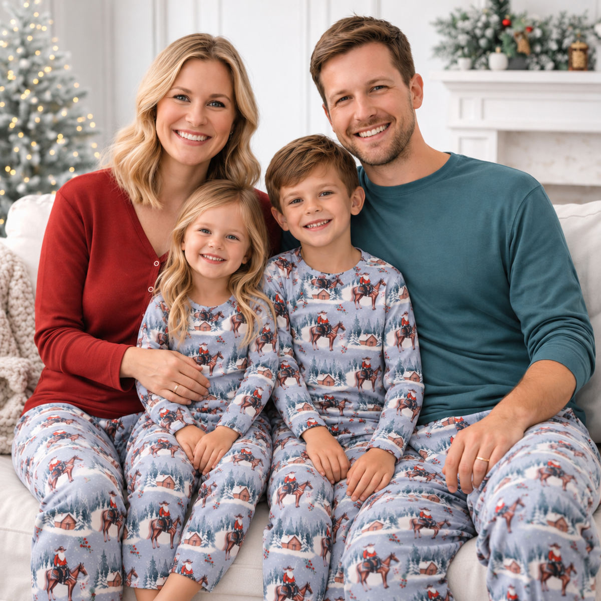 Cowboy Christmas Family Matching Soft Bamboo Pajamas