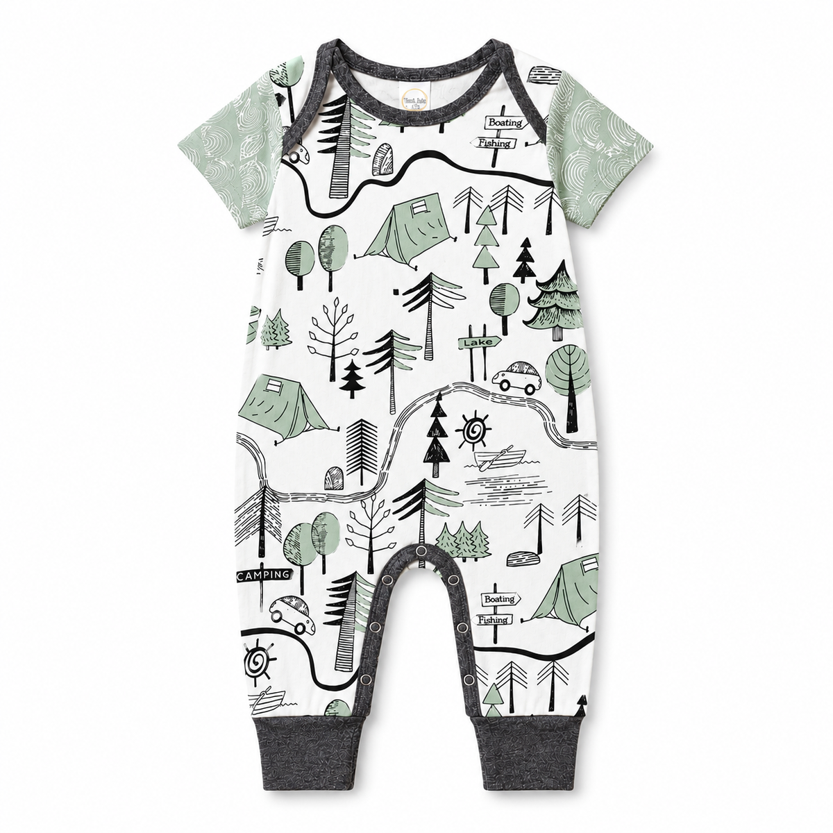 Campout Short Sleeve Cotton Romper