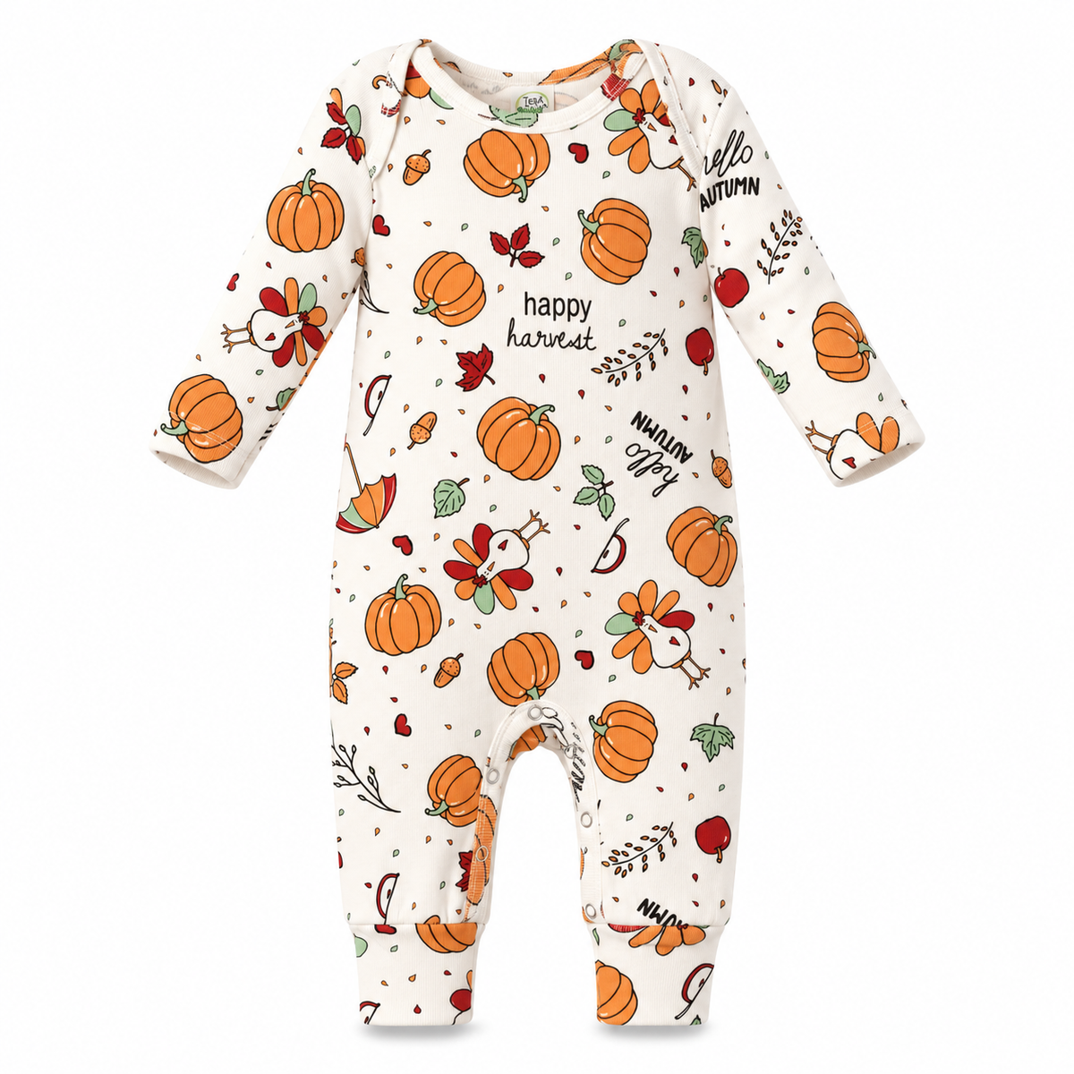 Thanksgiving Pumpkin Cotton Romper