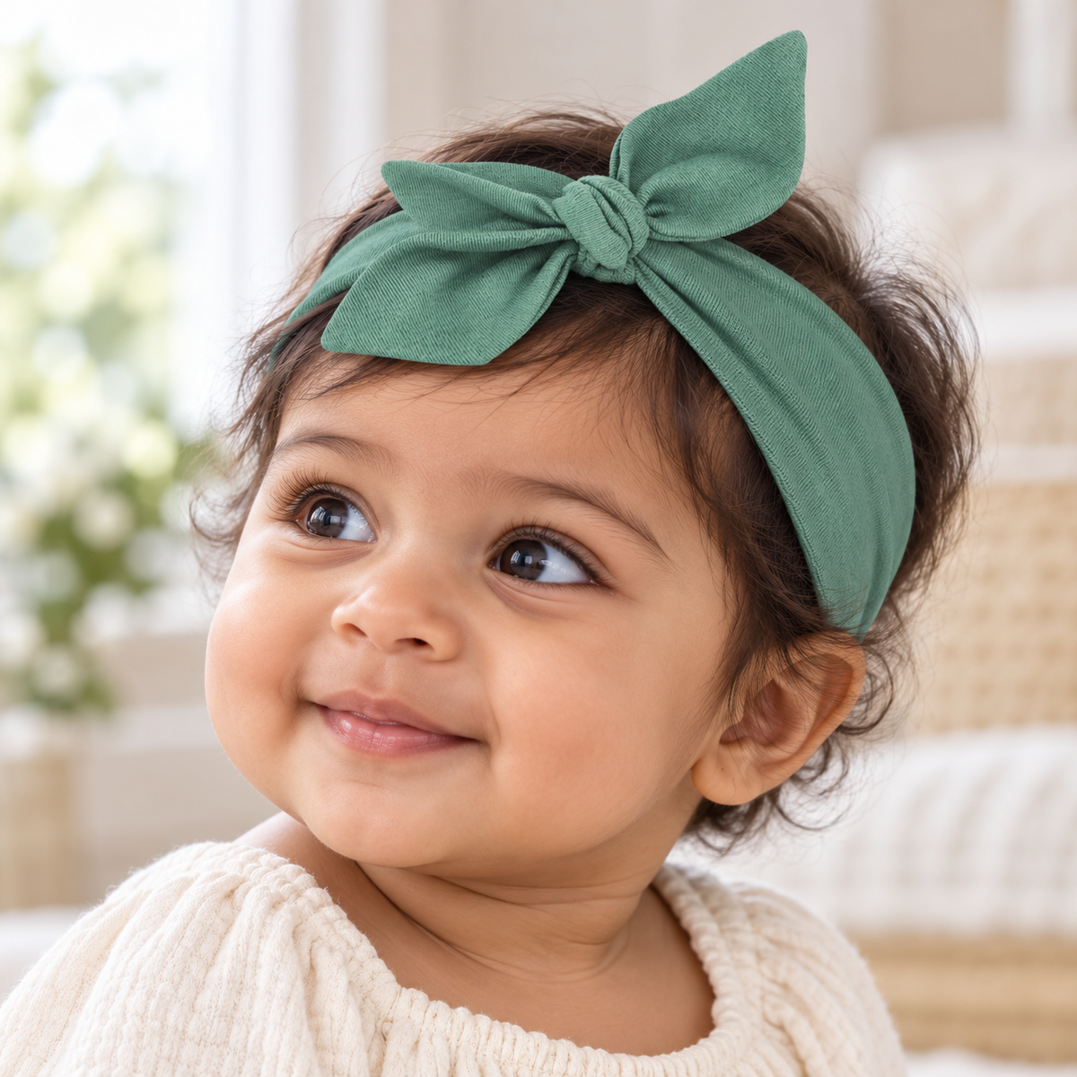 Baby Girl's Green Cotton Headband