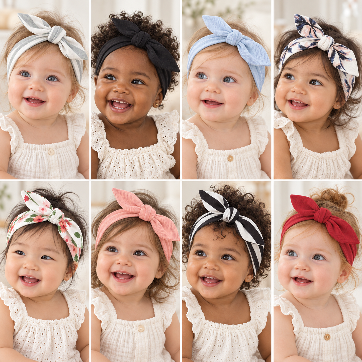 8-Piece Soft & Stretchy Cotton Headband Set #2
