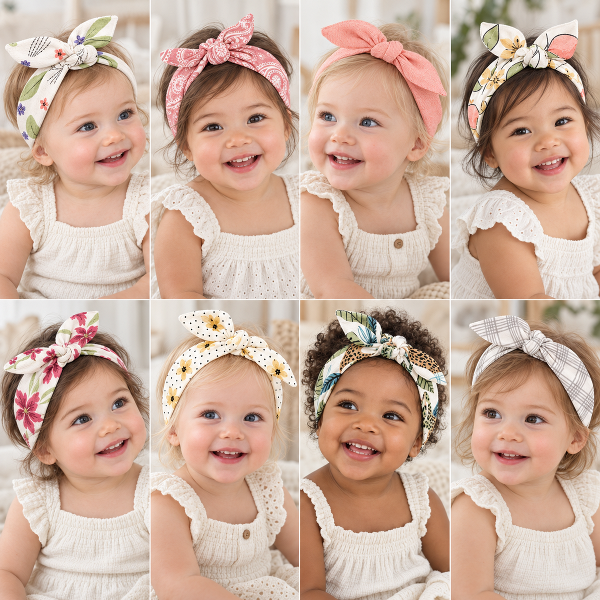 8-Piece Soft & Stretchy Cotton Headband Set #1