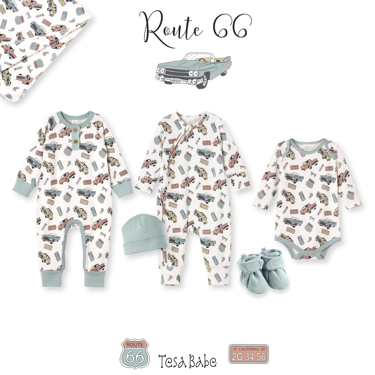 Vintage Car Henley Romper – Bamboo Baby Road Trip Style