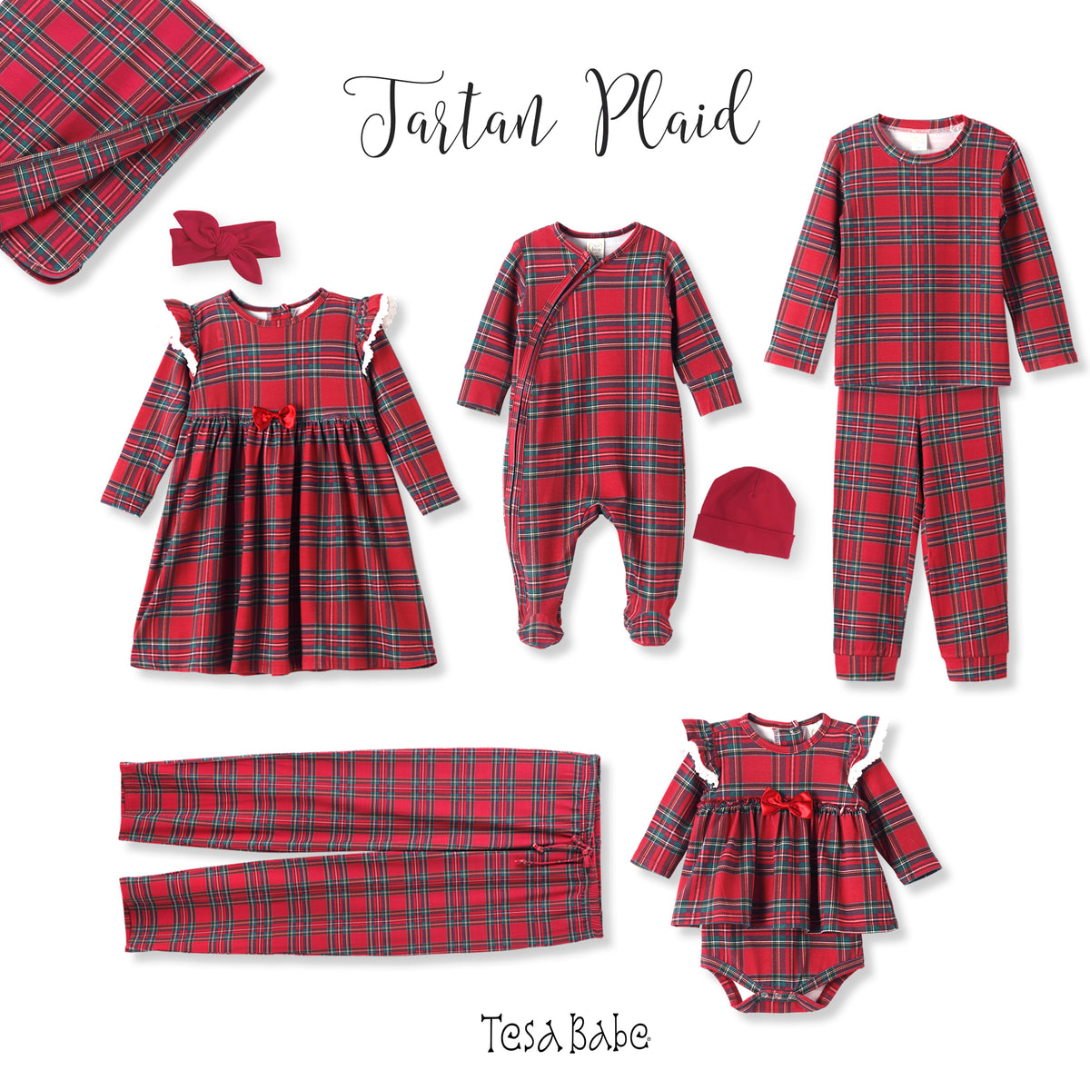 Christmas Bamboo Kids' Pajama Set – Classic Tartan Plaid Holiday