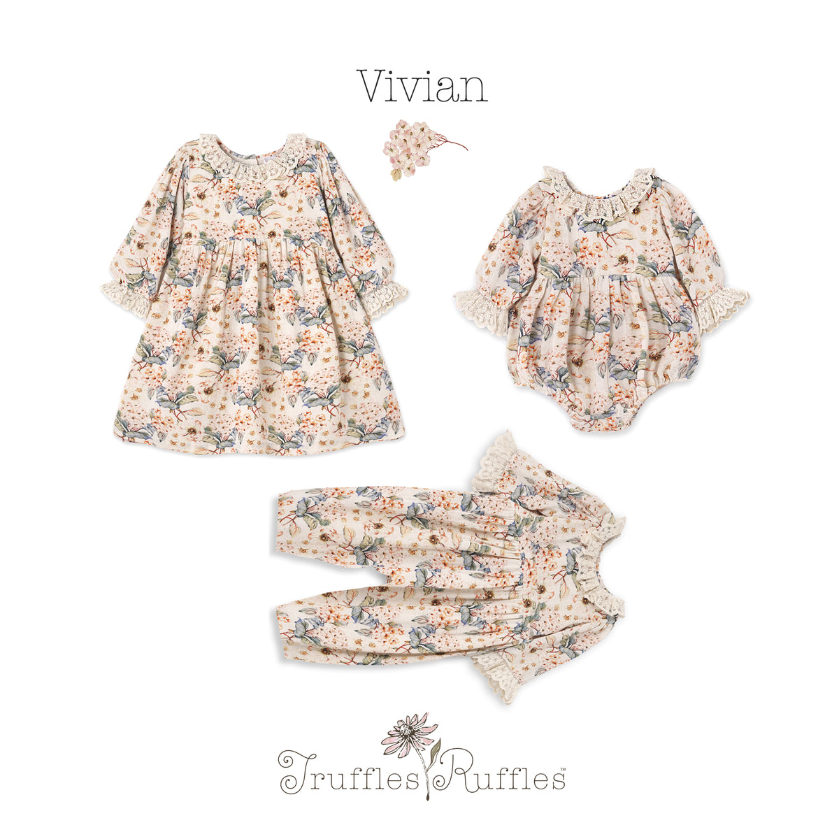 Linen Vintage Floral Bodysuit with Lace Accents