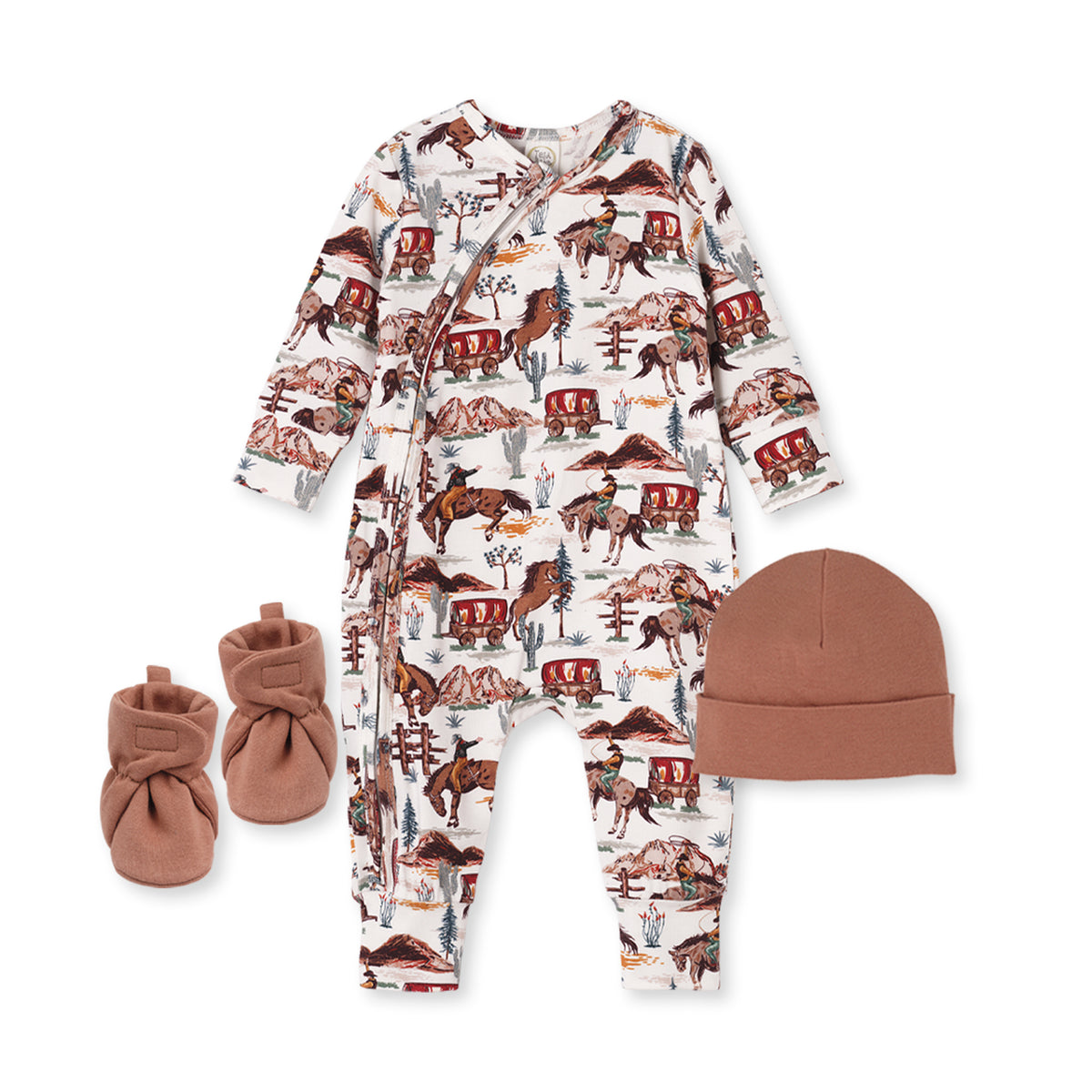 Baby Boy Western Romper 3 Piece Gift Set