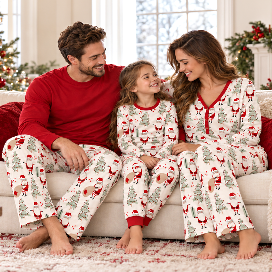 Christmas Santa Bamboo Family Matching Pajama's