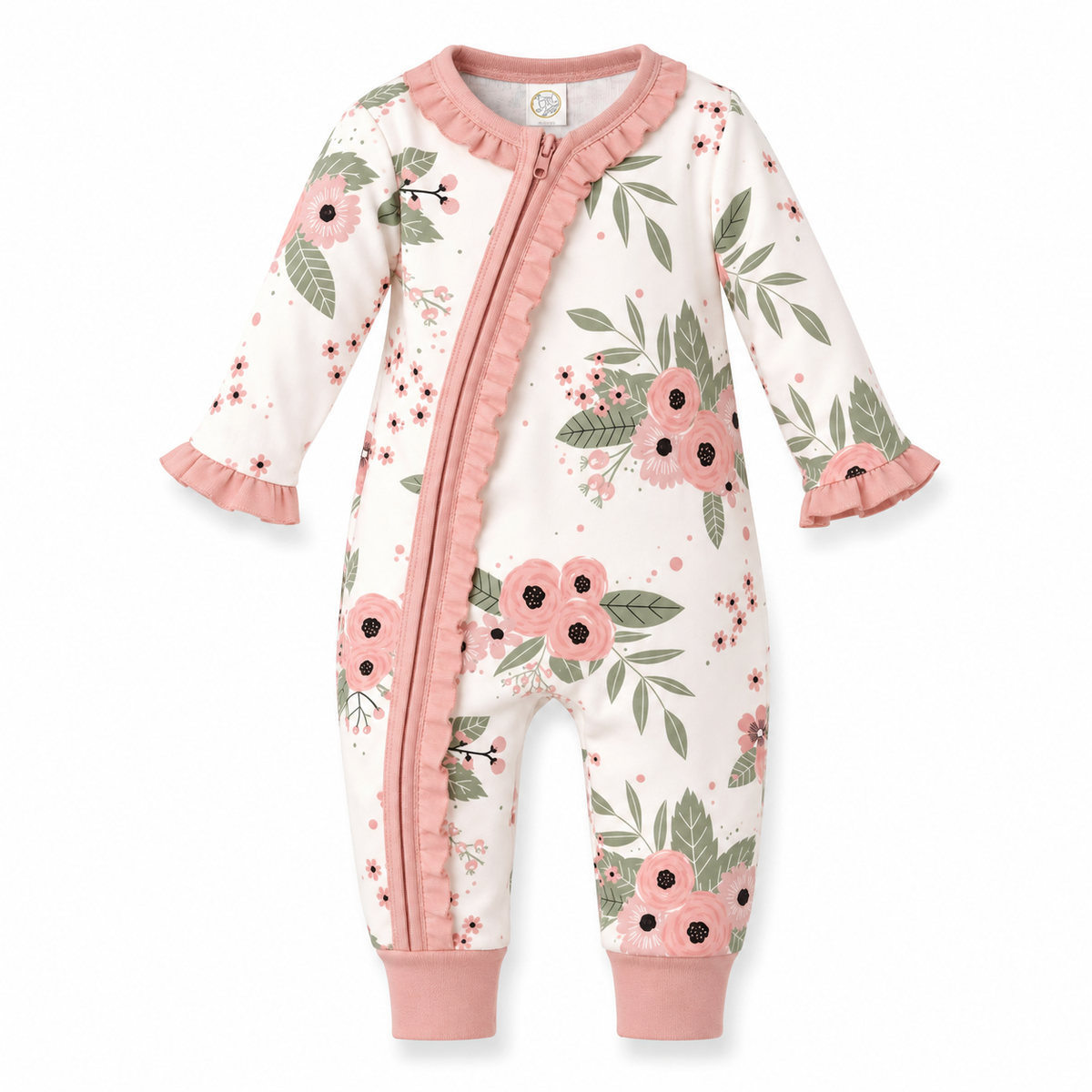 Jardin Floral Cotton Zippered Romper