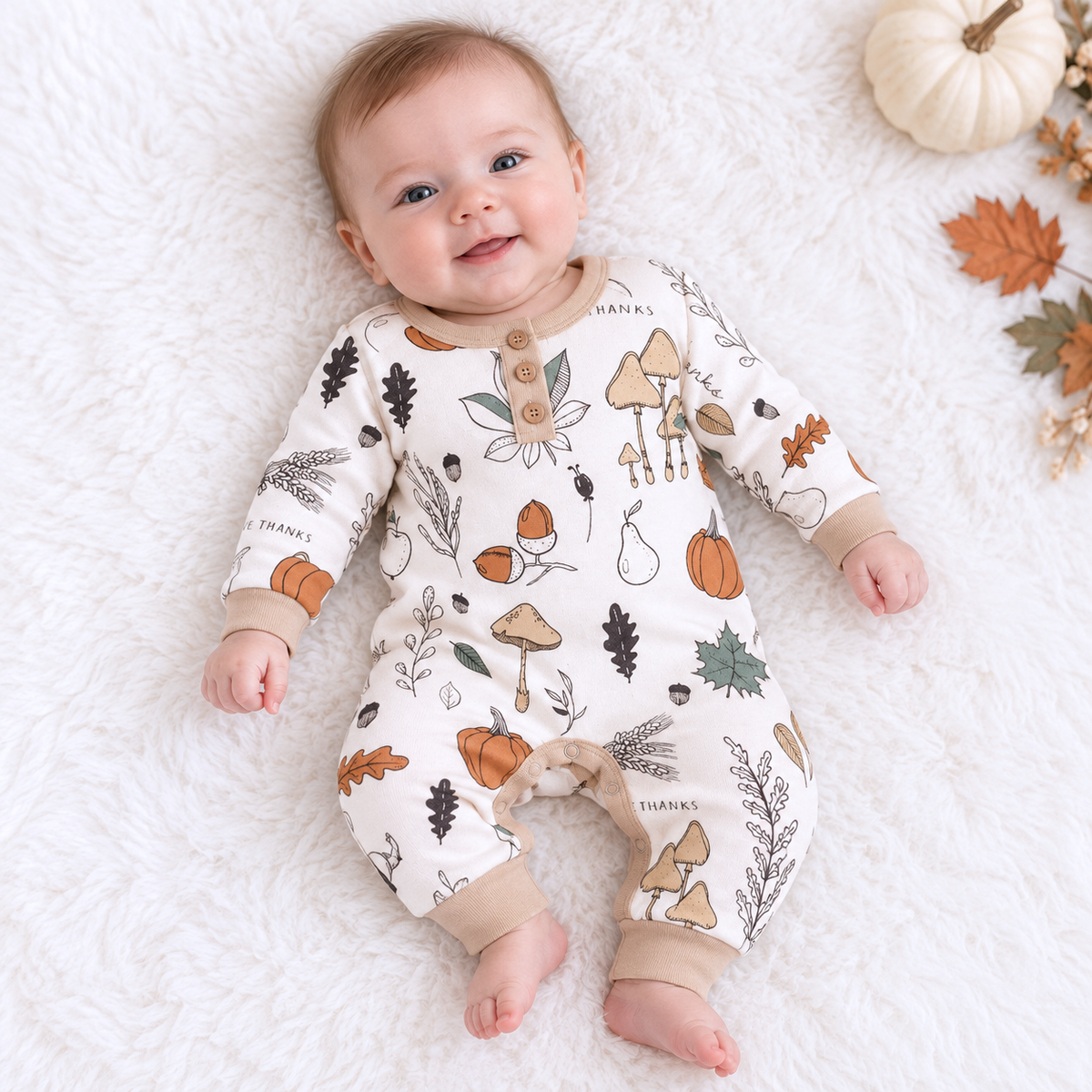 Baby Thanksgiving Cottom Romper NB - 3M