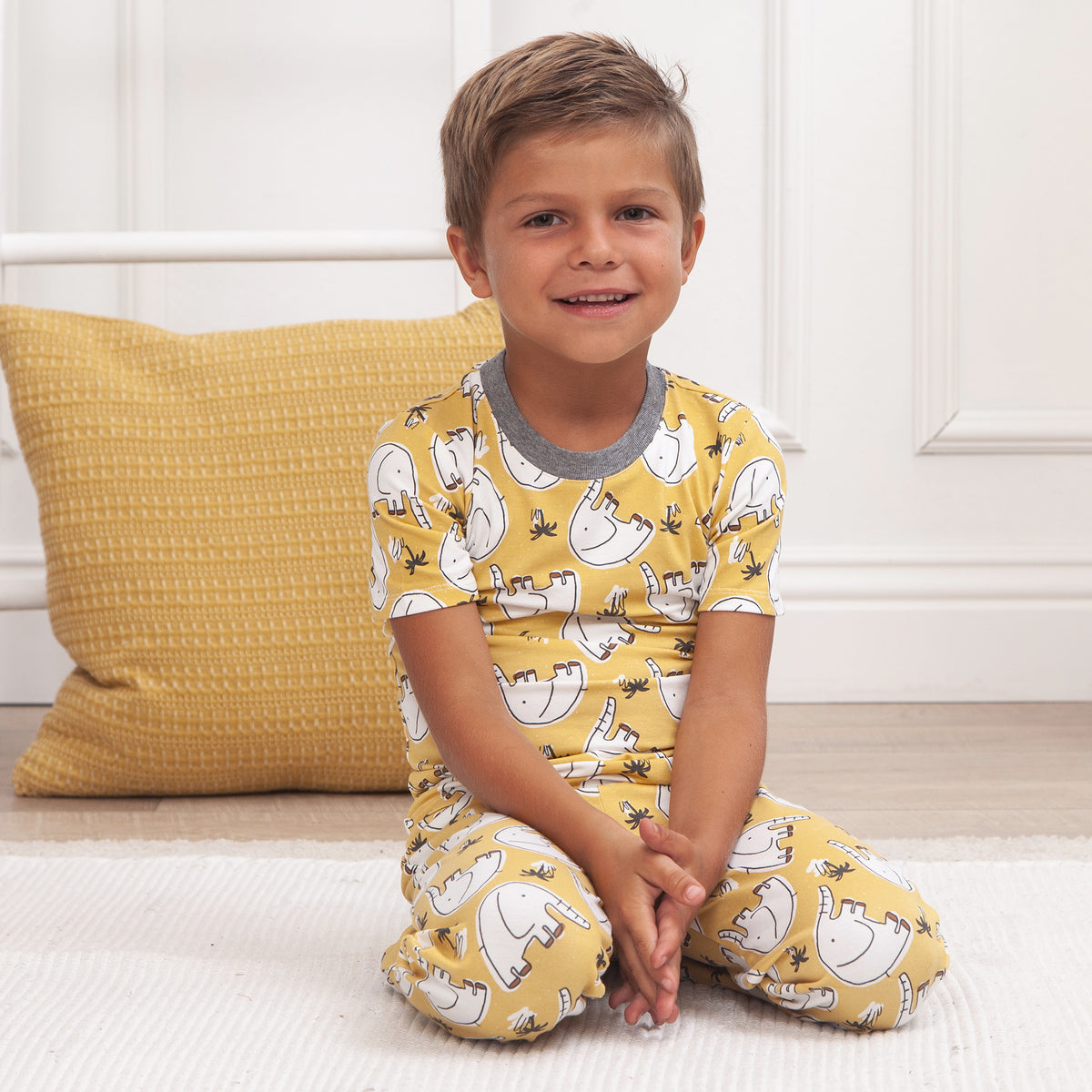 Boy's Elephants Bamboo Pajama Set 6Y