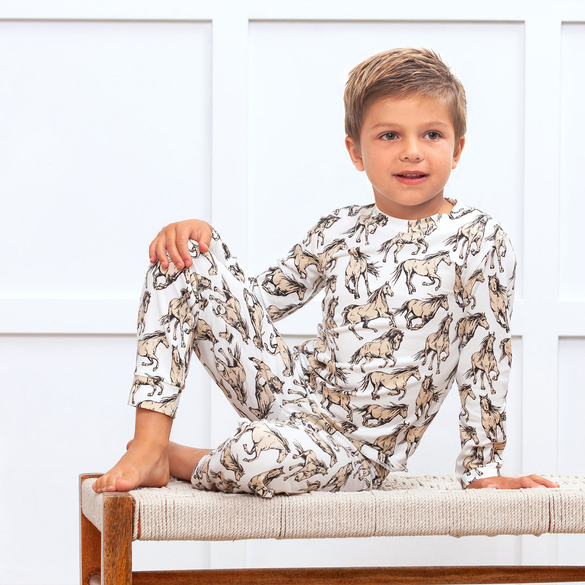 Wild Horses Kids Bamboo Pajama Set