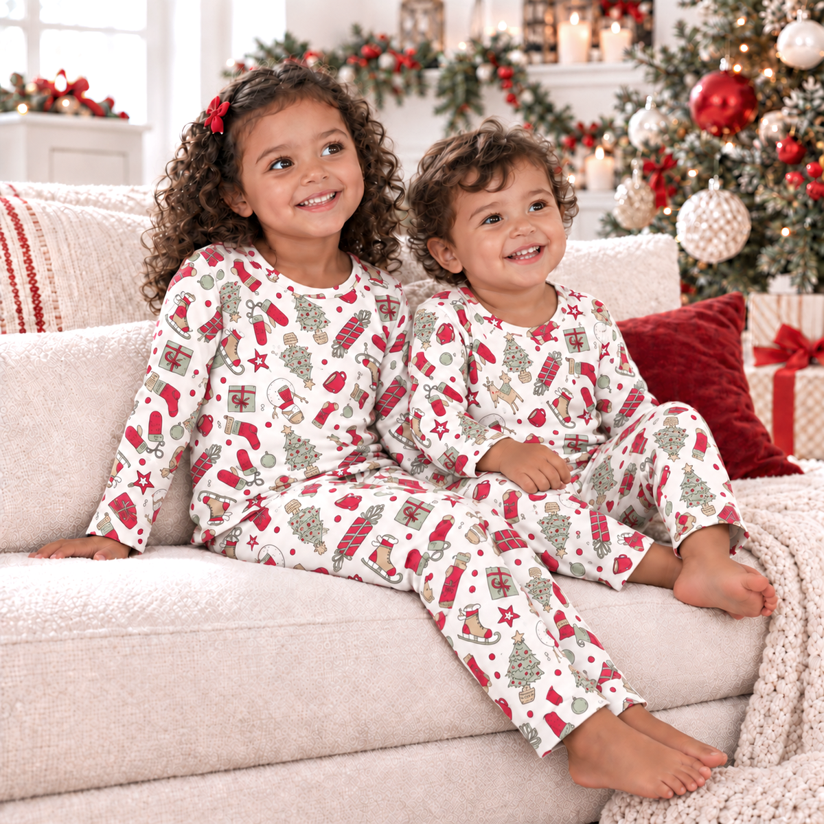 Christmas Cheer Kids Bamboo Pajama Set-Family Matching