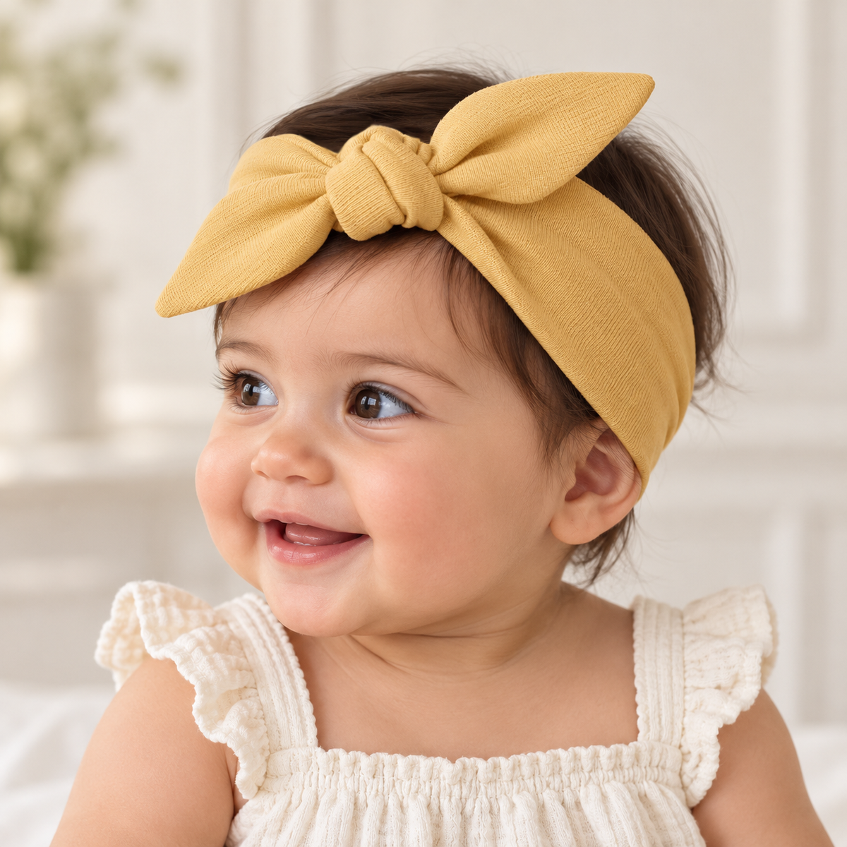 Baby Girl's Yellow Cotton Headband